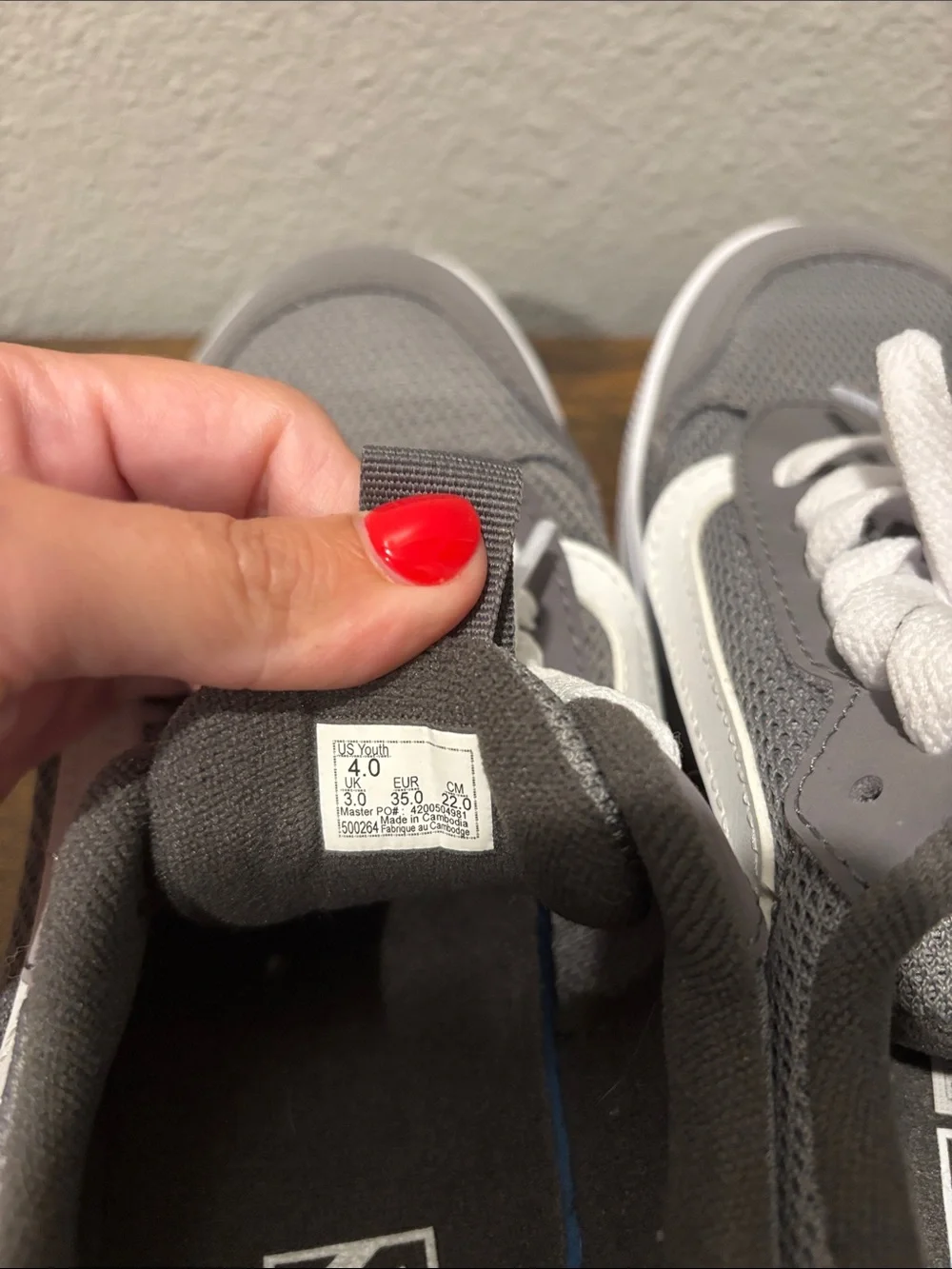 Vans Gray and White Low-Top Youth Sneakers